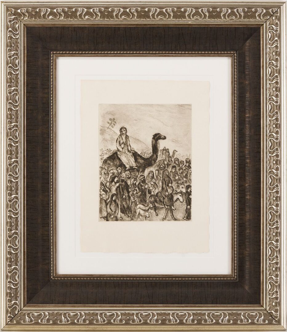 Lot 990: Marc Chagall Etching from The Bible, Jacob’s Departure from Egypt