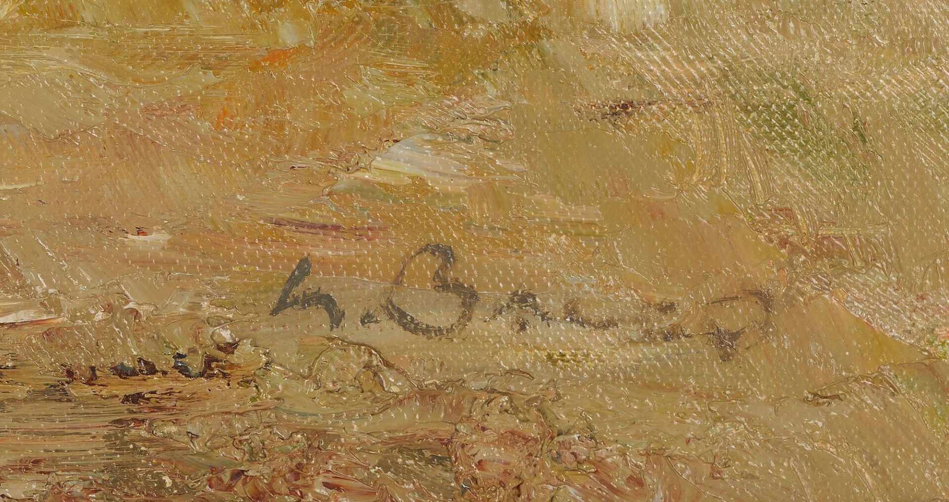 Lot 992: Willi Bauer O/C Painting, Garden Party
