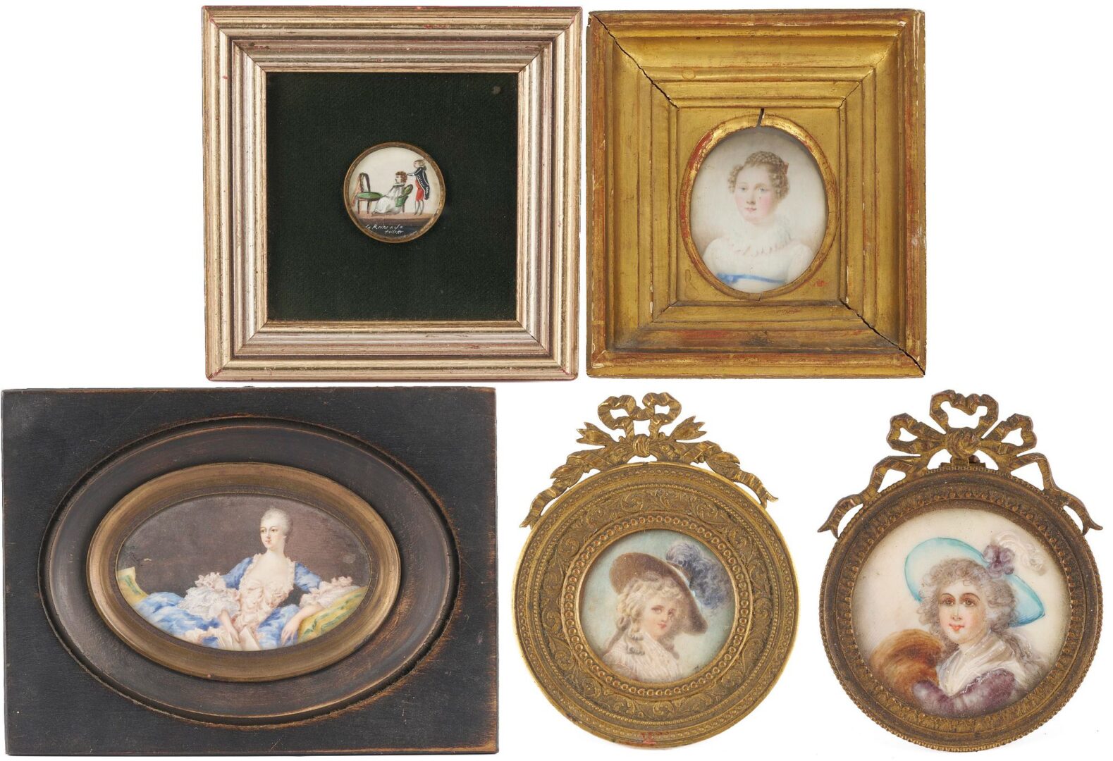 Lot 997: 5 Miniature Portraits Including Queen’s Toilette