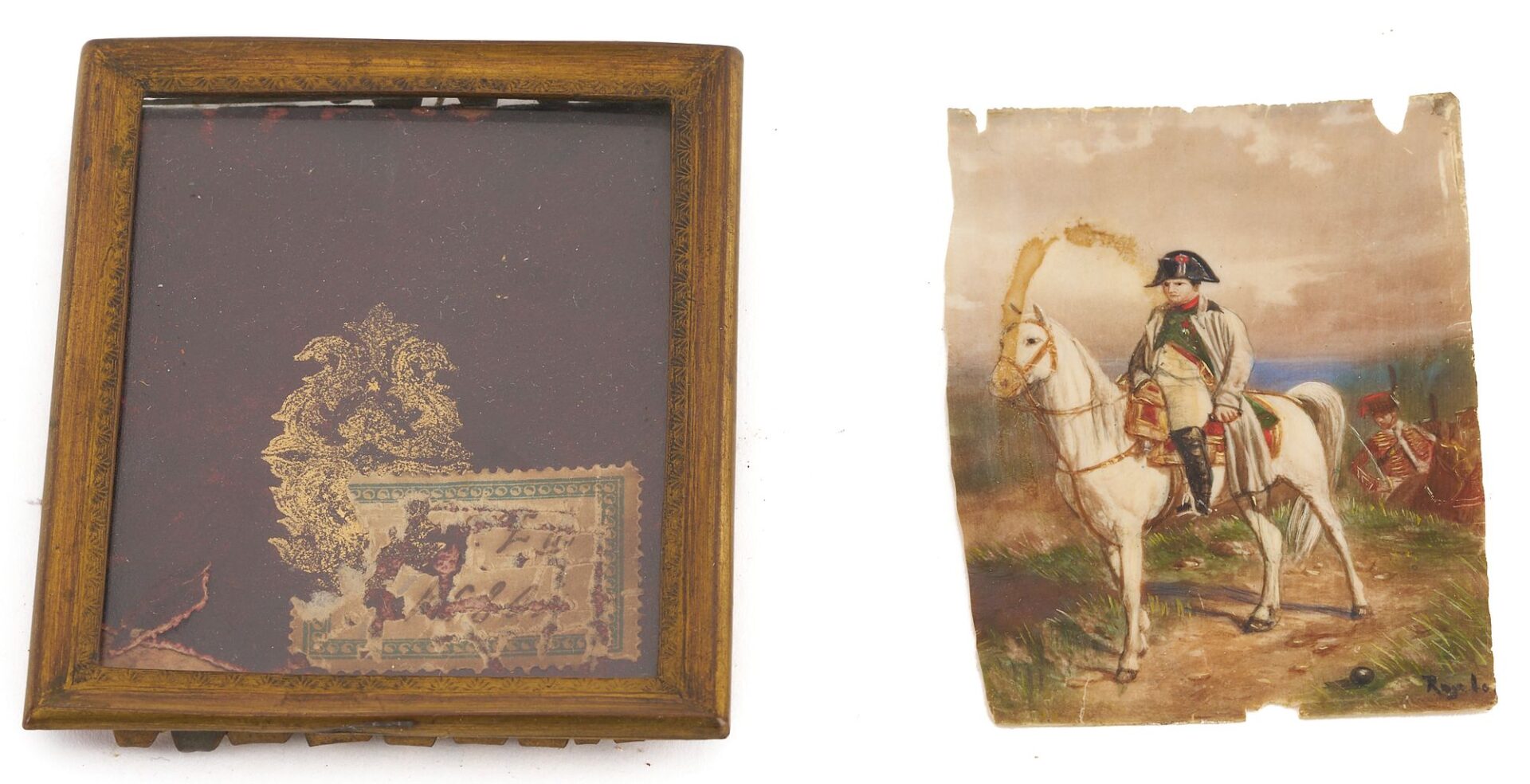 Lot 998: 3 Portrait Miniatures incl. Napoleon on Battlefield, Madonna & Child
