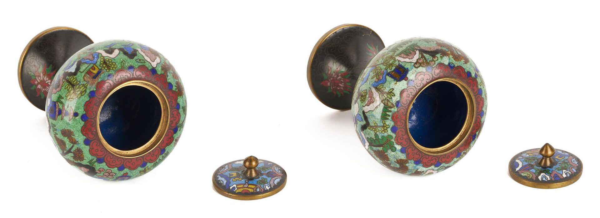Lot 999: 6 Cloisonne Enamel Vases and Jars