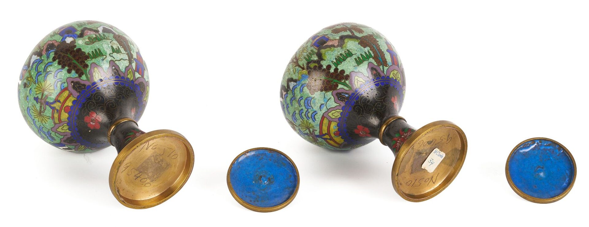 Lot 999: 6 Cloisonne Enamel Vases and Jars