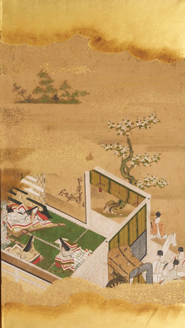 Lot 9: Tale of Genji Japanese Screen, Edo Period