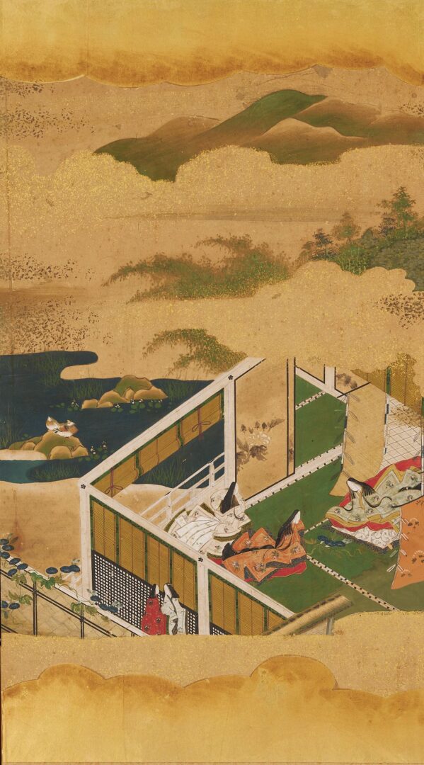 Lot 9: Tale of Genji Japanese Screen, Edo Period