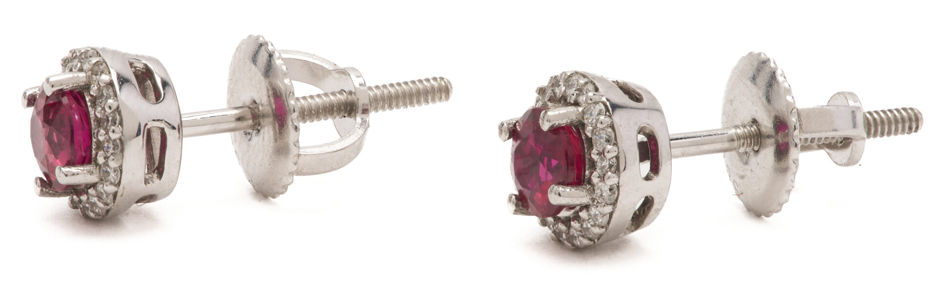 Lot 1003: Ruby & Diamond Necklace and Earrings