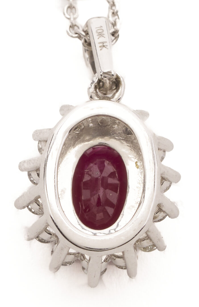 Lot 1003: Ruby & Diamond Necklace and Earrings
