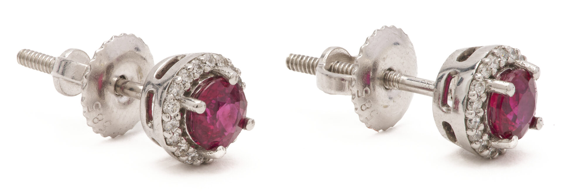 Lot 1003: Ruby & Diamond Necklace and Earrings