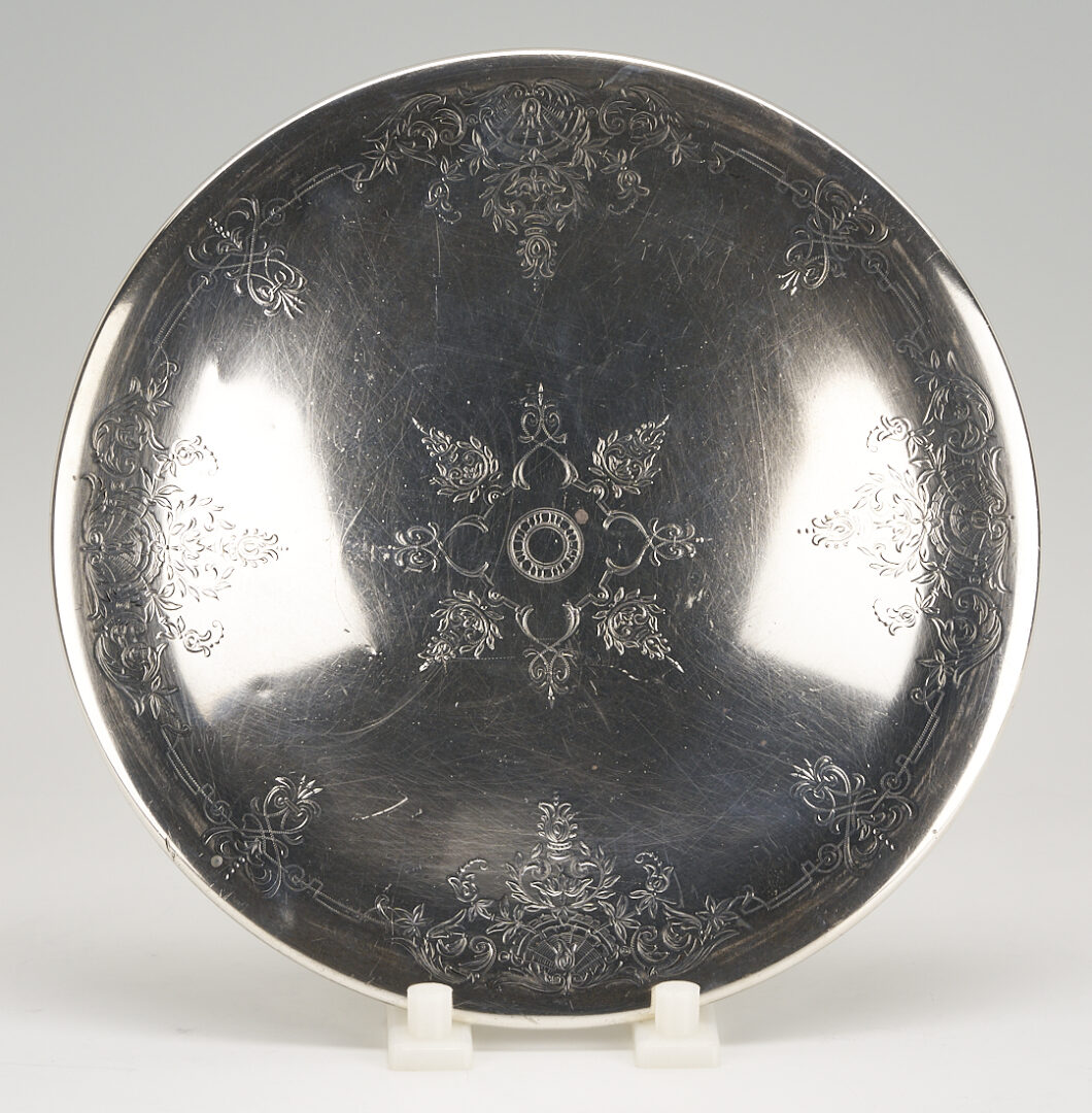 Lot 1006: 2 Sterling Dishes: Grapeleaf Double Bowl plus Towle Cake Plate