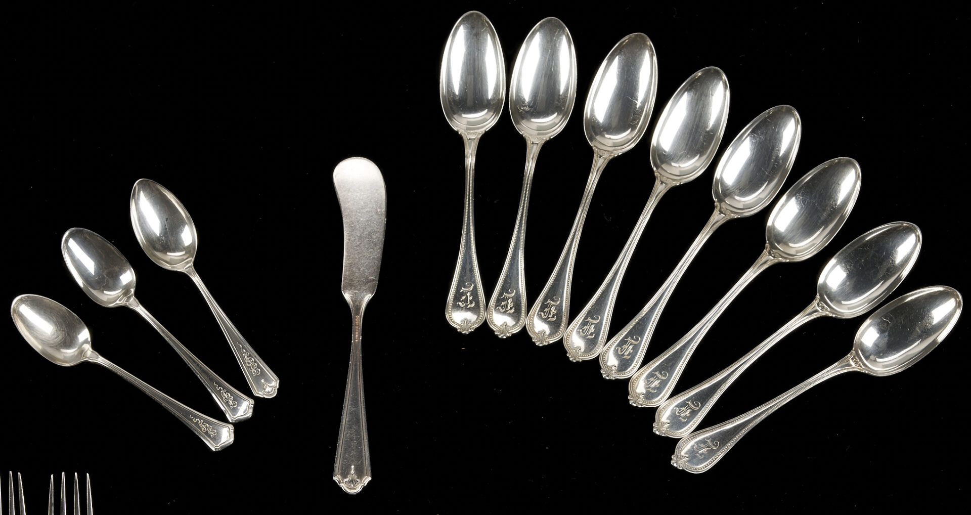 Lot 1009: 30 Pcs. Assorted Sterling Silver Flatware: Alvin, Wallace, Watson