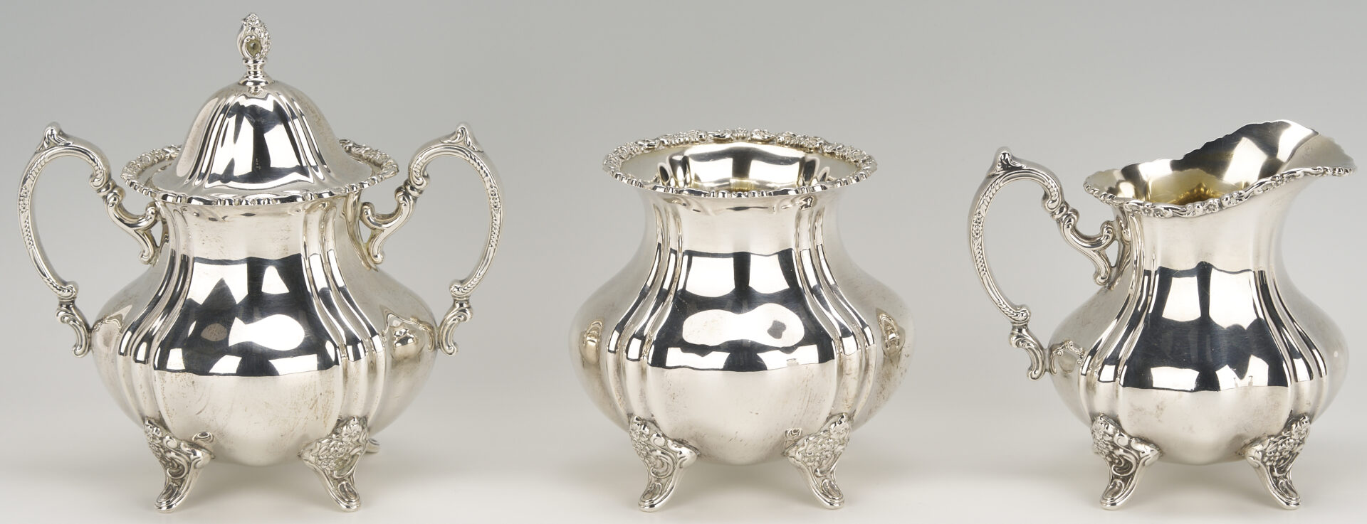 Lot 100: 5 Pc. Poole Sterling Silver Tea Set, Lancaster Rose