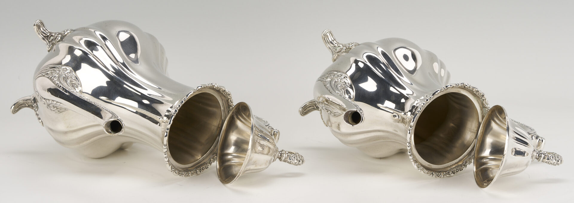 Lot 100: 5 Pc. Poole Sterling Silver Tea Set, Lancaster Rose