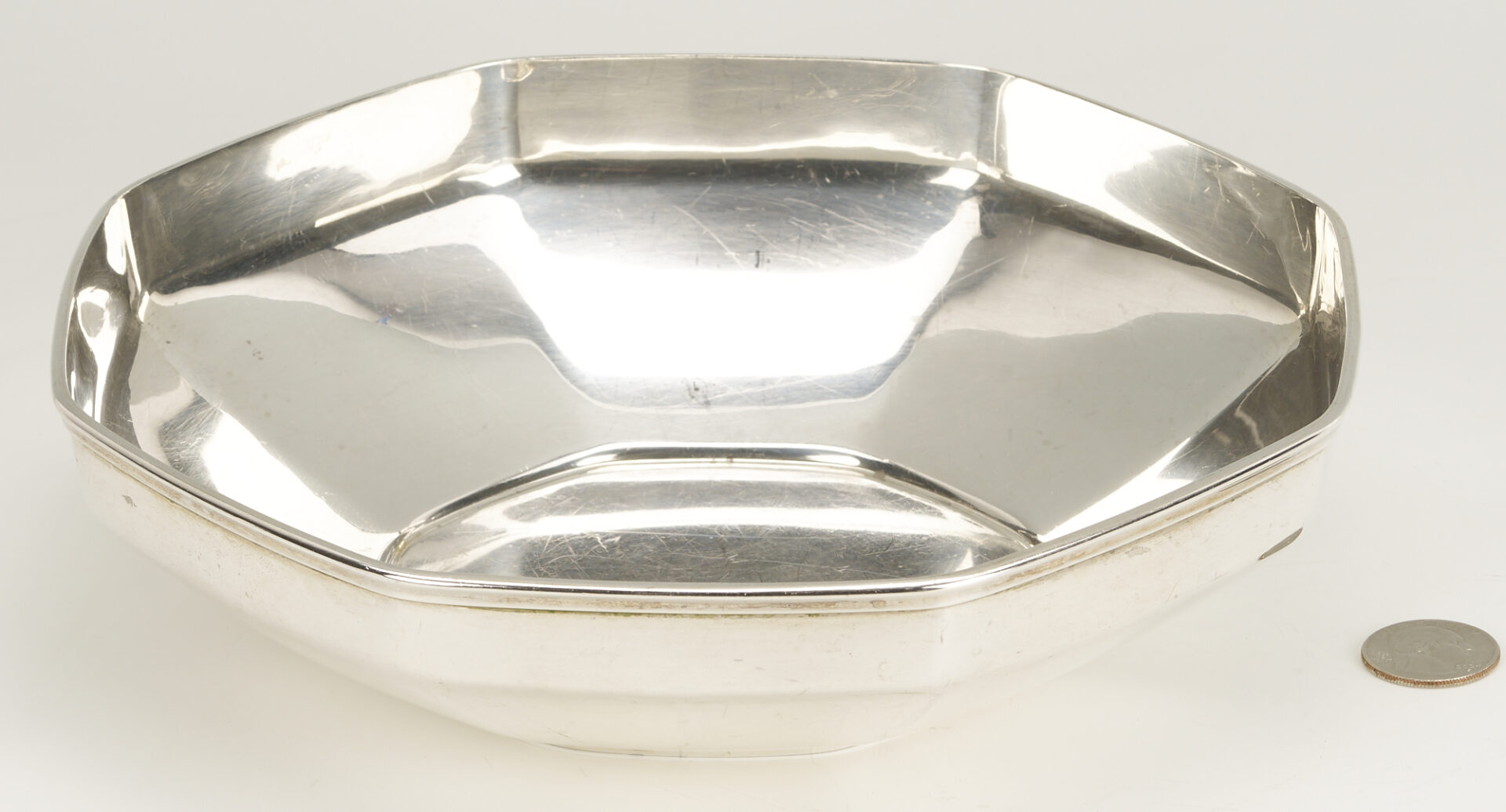 Lot 1012: Tiffany Faceted Sterling Silver Bowl