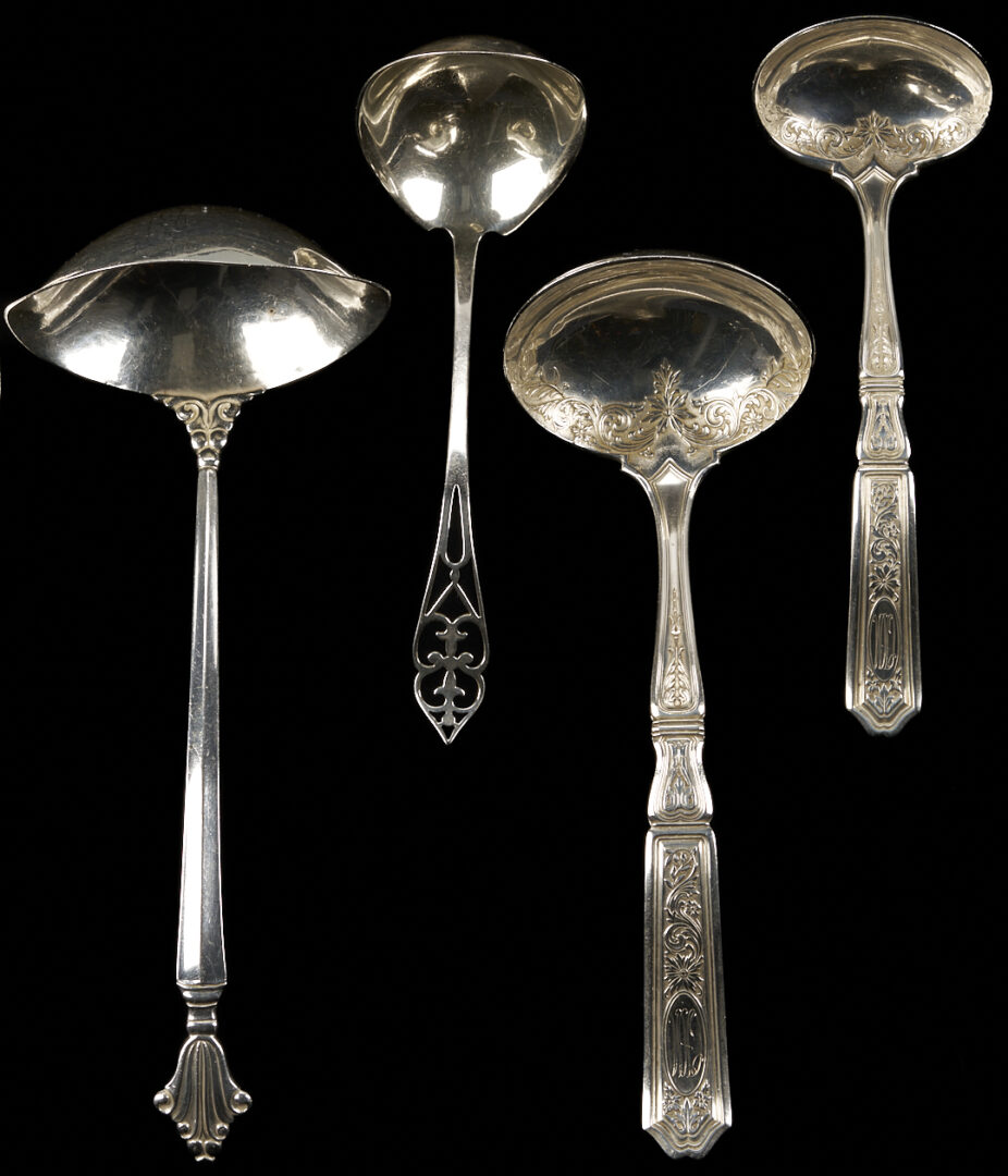 Lot 1013: 7 Sterling Silver Flatware Serving Pieces, incl. Tiffany & Jensen