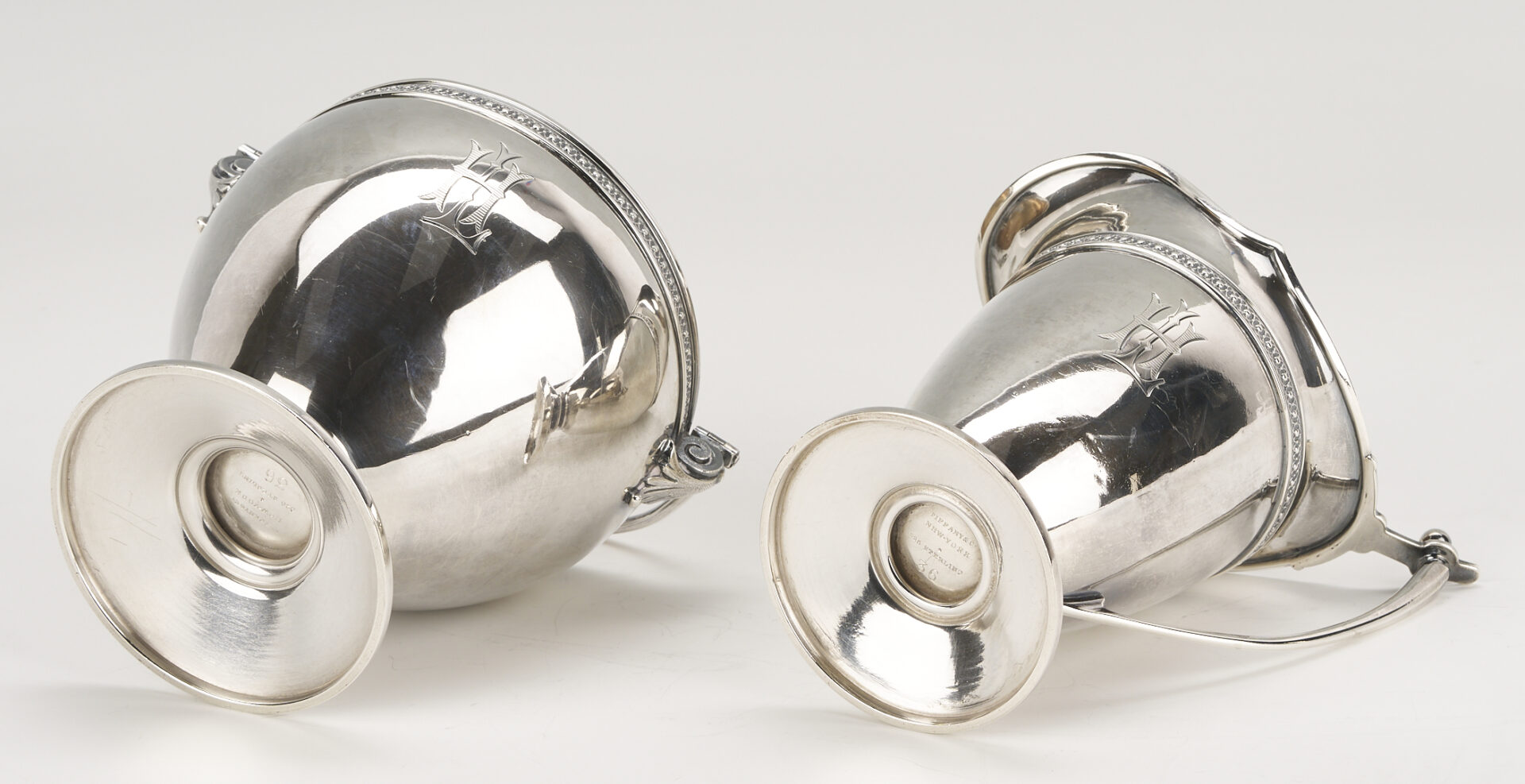 Lot 1014: 8 Early Tiffany & Co Sterling Pcs., incl. Sugar and Cream Jug