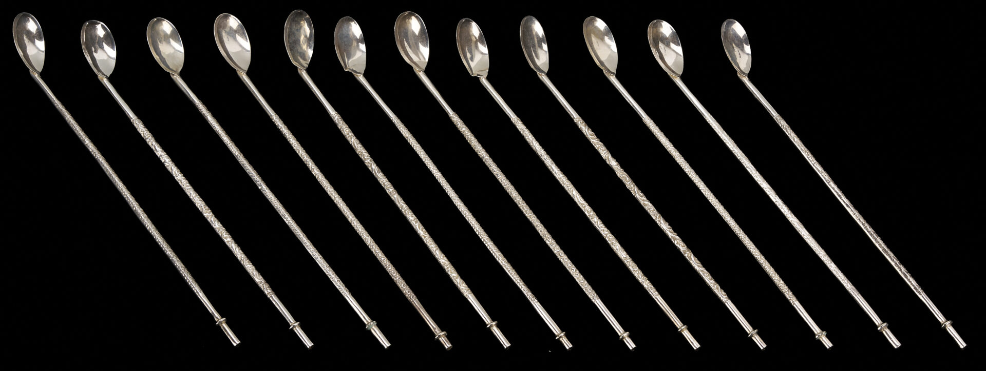 Lot 1017: Reed & Barton Sterling Tray & 12 Silver Iced Tea Spoons