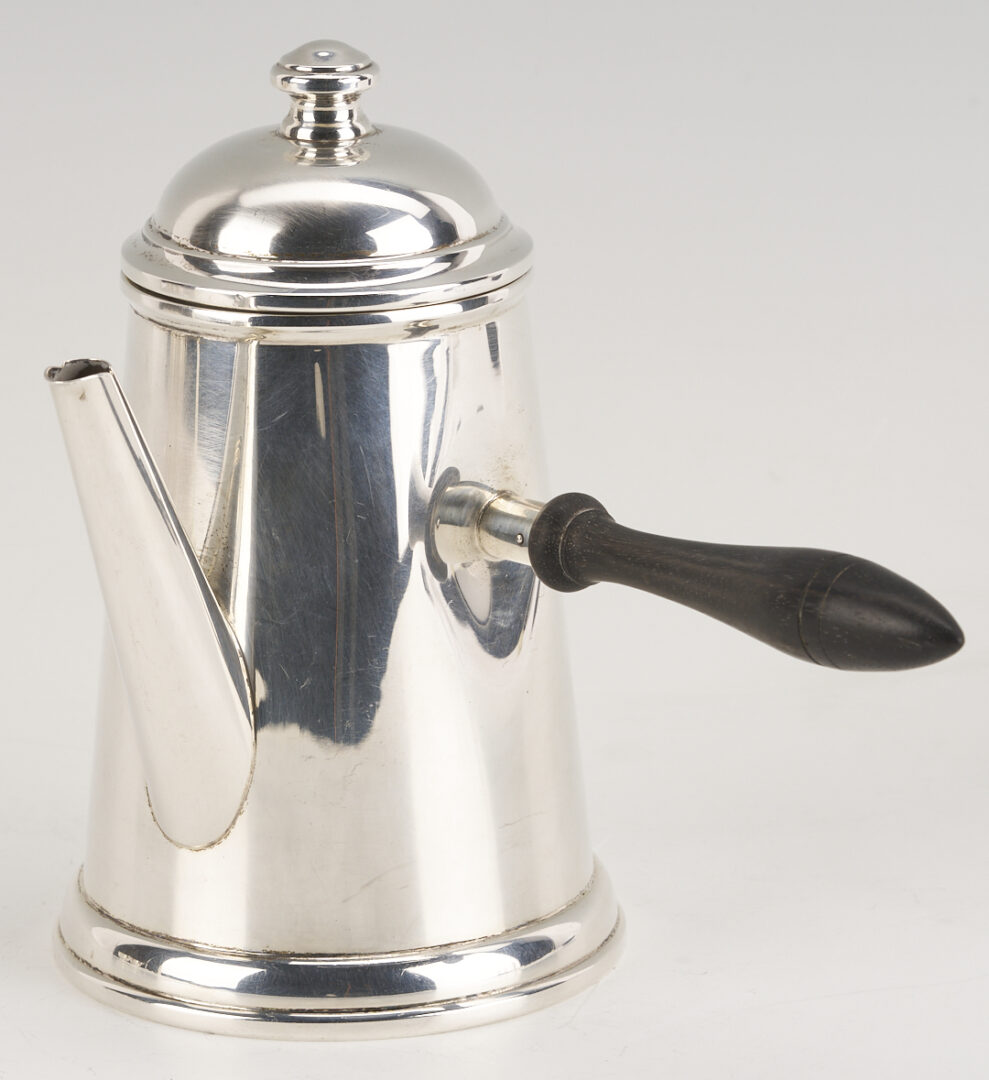 Lot 1018: 3 Sterling Silver Items: Chocolate Pot, Creamer, & Sugar