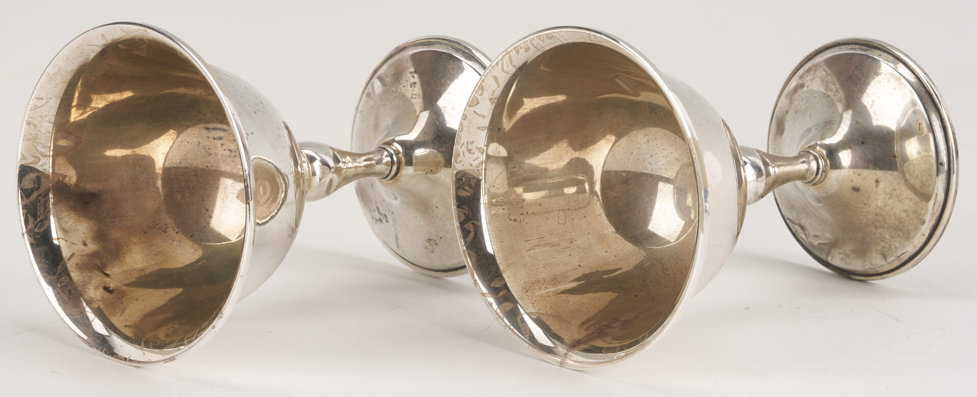 Lot 1020: 6 Sterling Silver Wine Goblets
