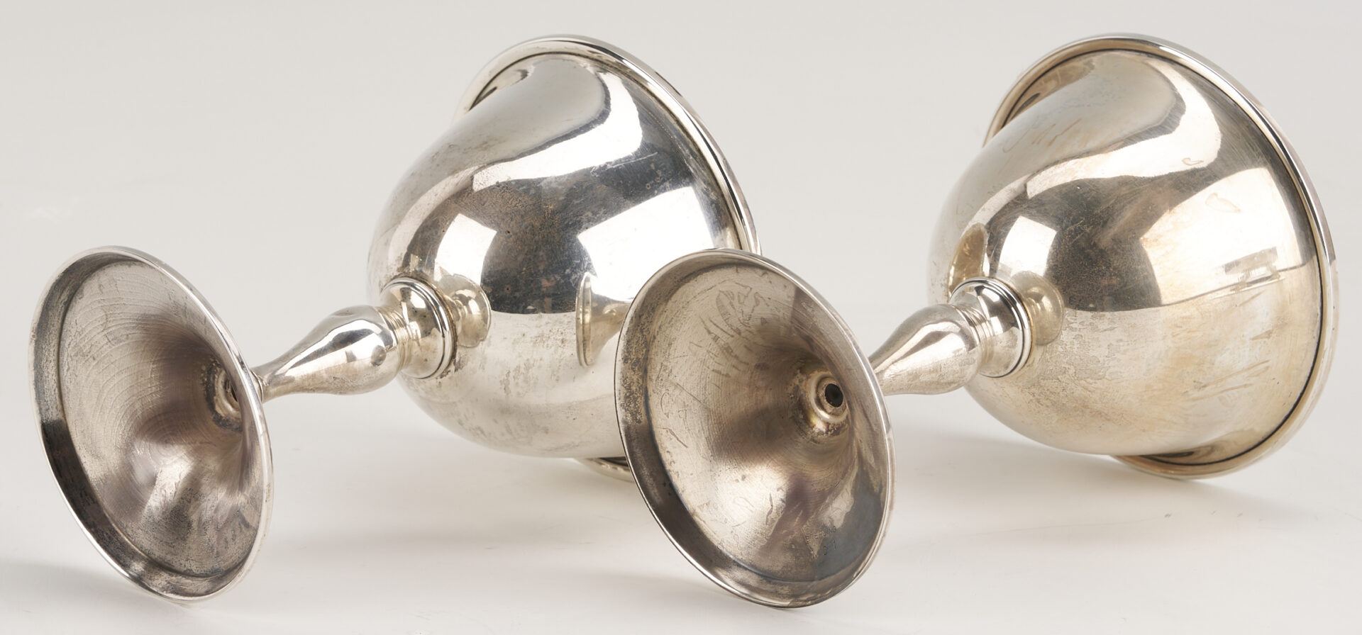 Lot 1020: 6 Sterling Silver Wine Goblets