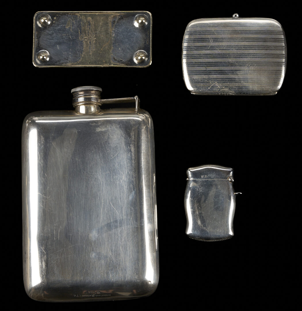 Lot 1021: 37 pcs Silver Accessories and Flatware incl. Flask