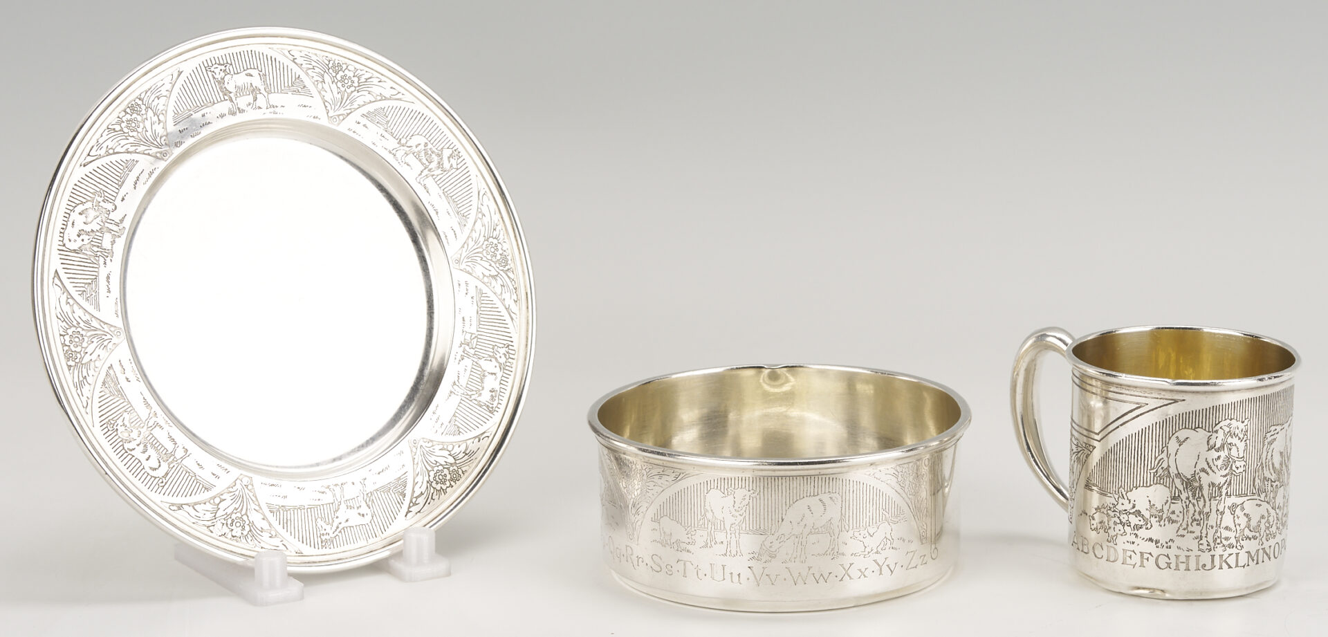 Lot 1022: 7 pcs Sterling Silver including Children’s Dishes