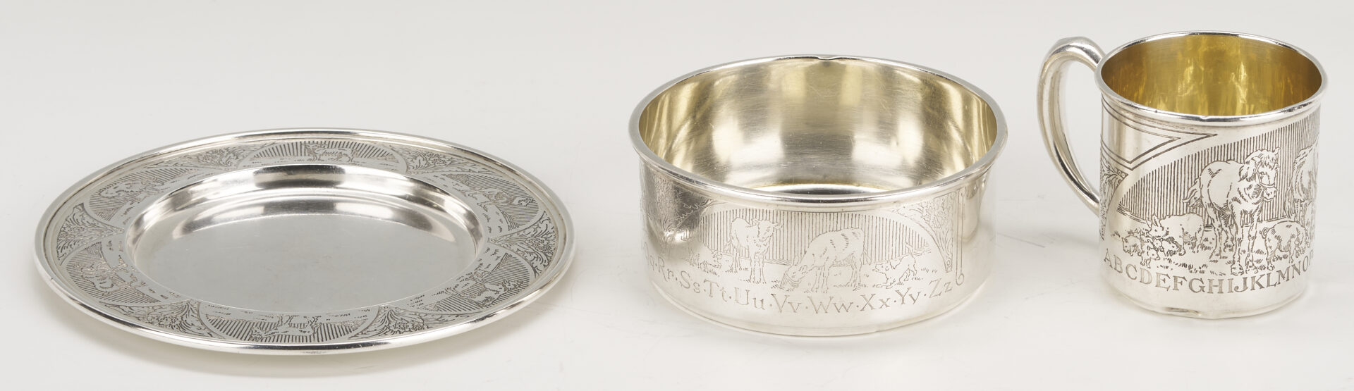 Lot 1022: 7 pcs Sterling Silver including Children’s Dishes
