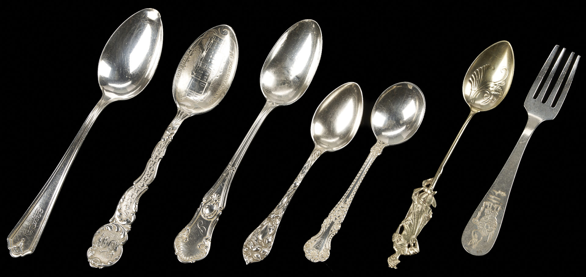 Lot 1026: 35 Pcs. Assorted Sterling Silver Flatware