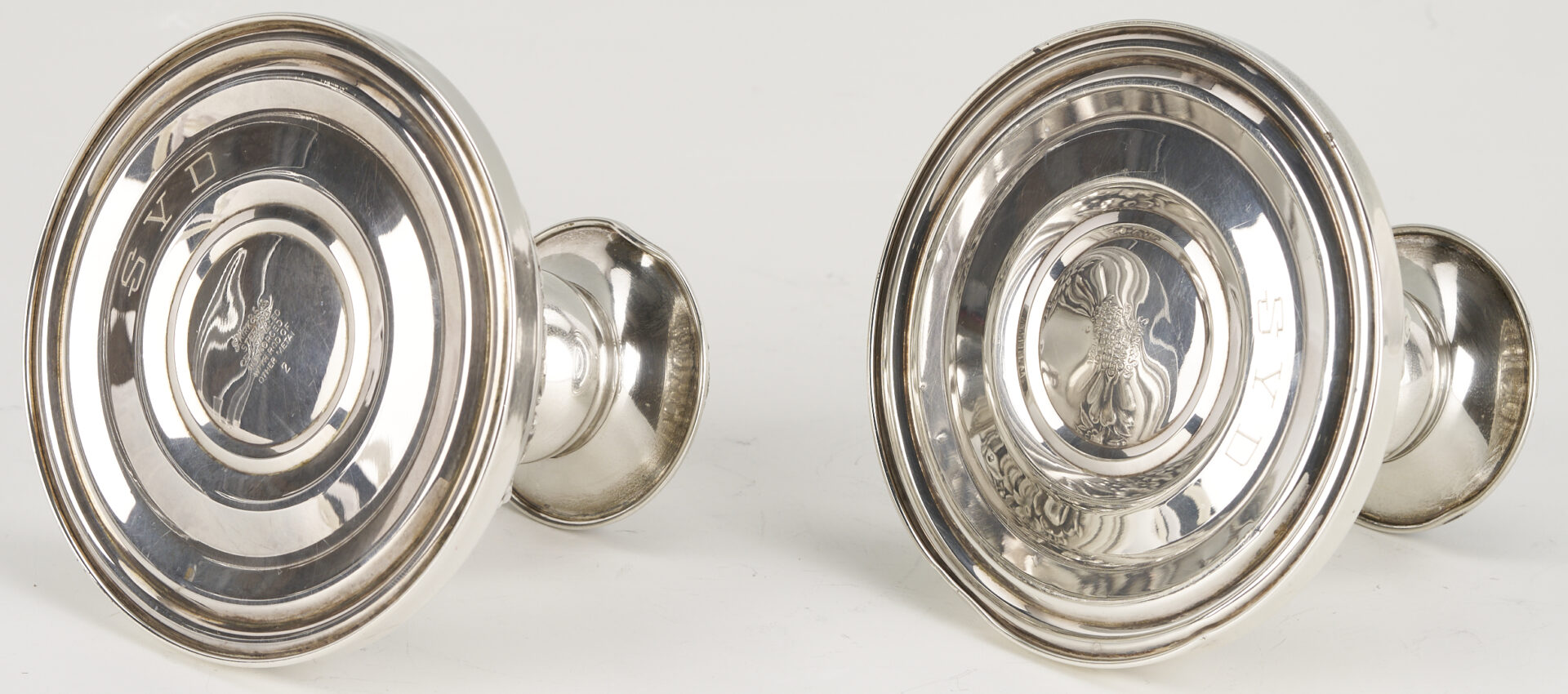 Lot 1027: 4 S. Kirk & Sons Sterling Candlesticks & Towle Sterling Ladle
