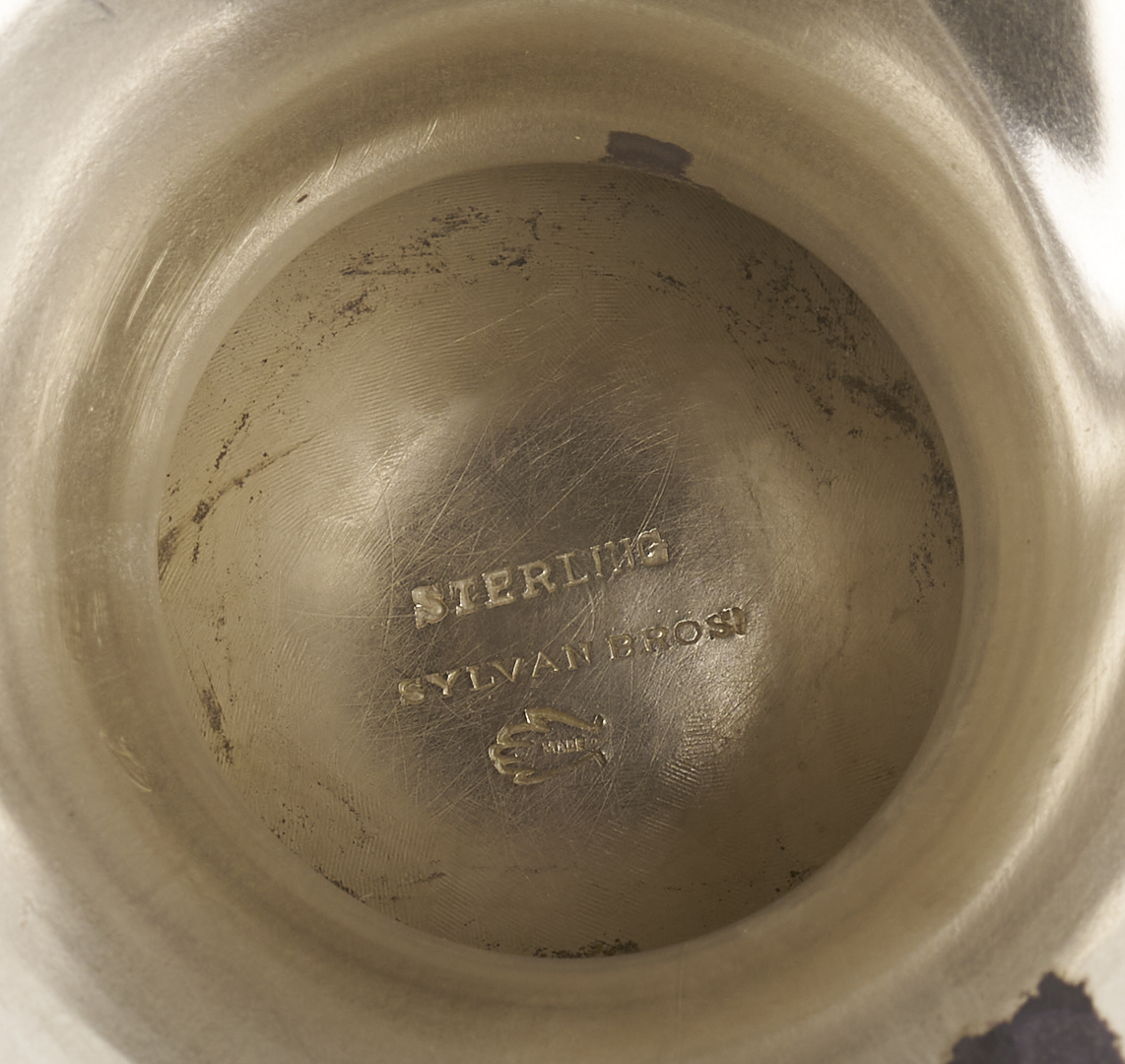 Lot 102: Schultz Repousse Sterling 4 pc. Tea Set, Sylvan Bros. retailed