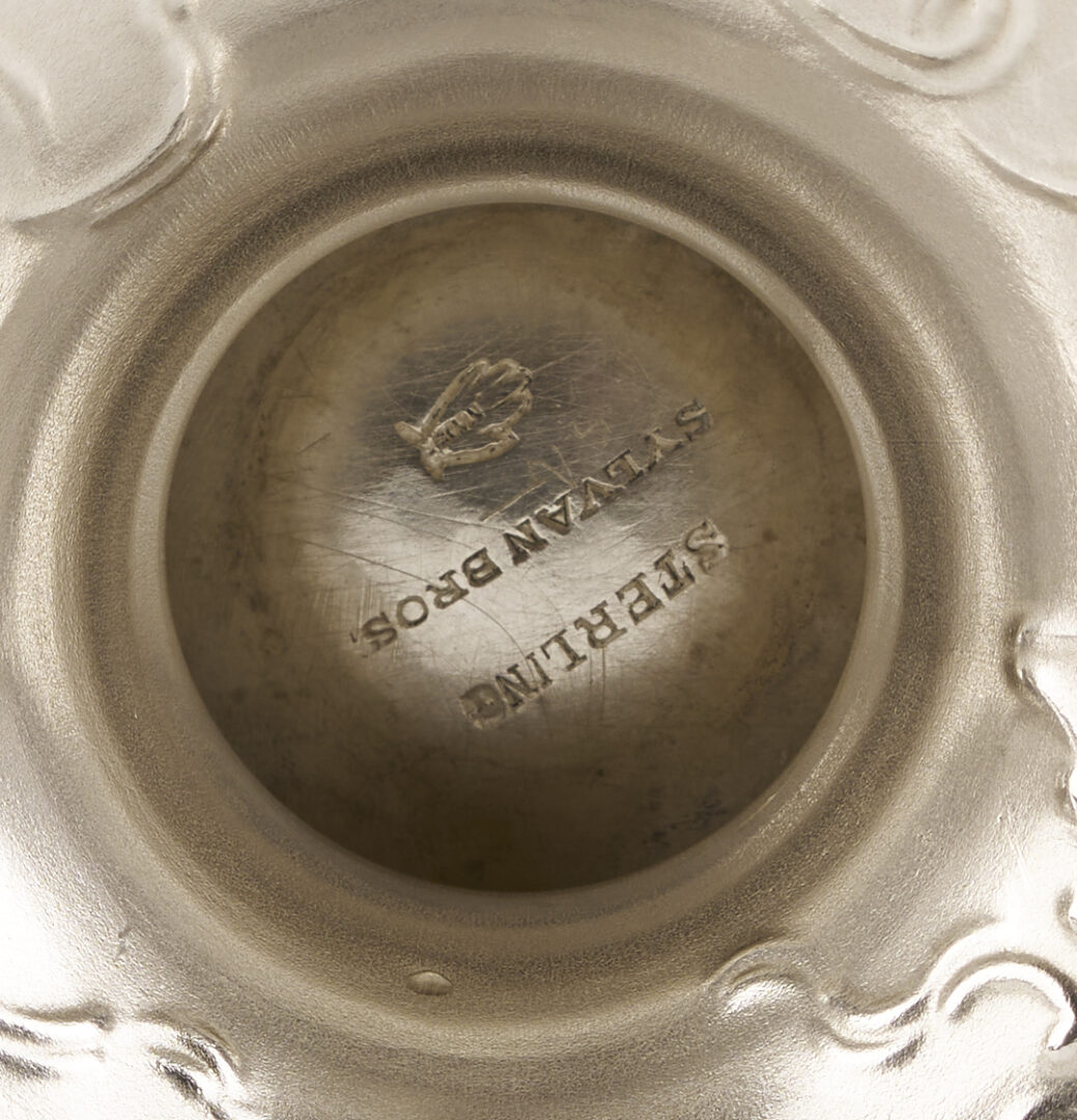 Lot 102: Schultz Repousse Sterling 4 pc. Tea Set, Sylvan Bros. retailed