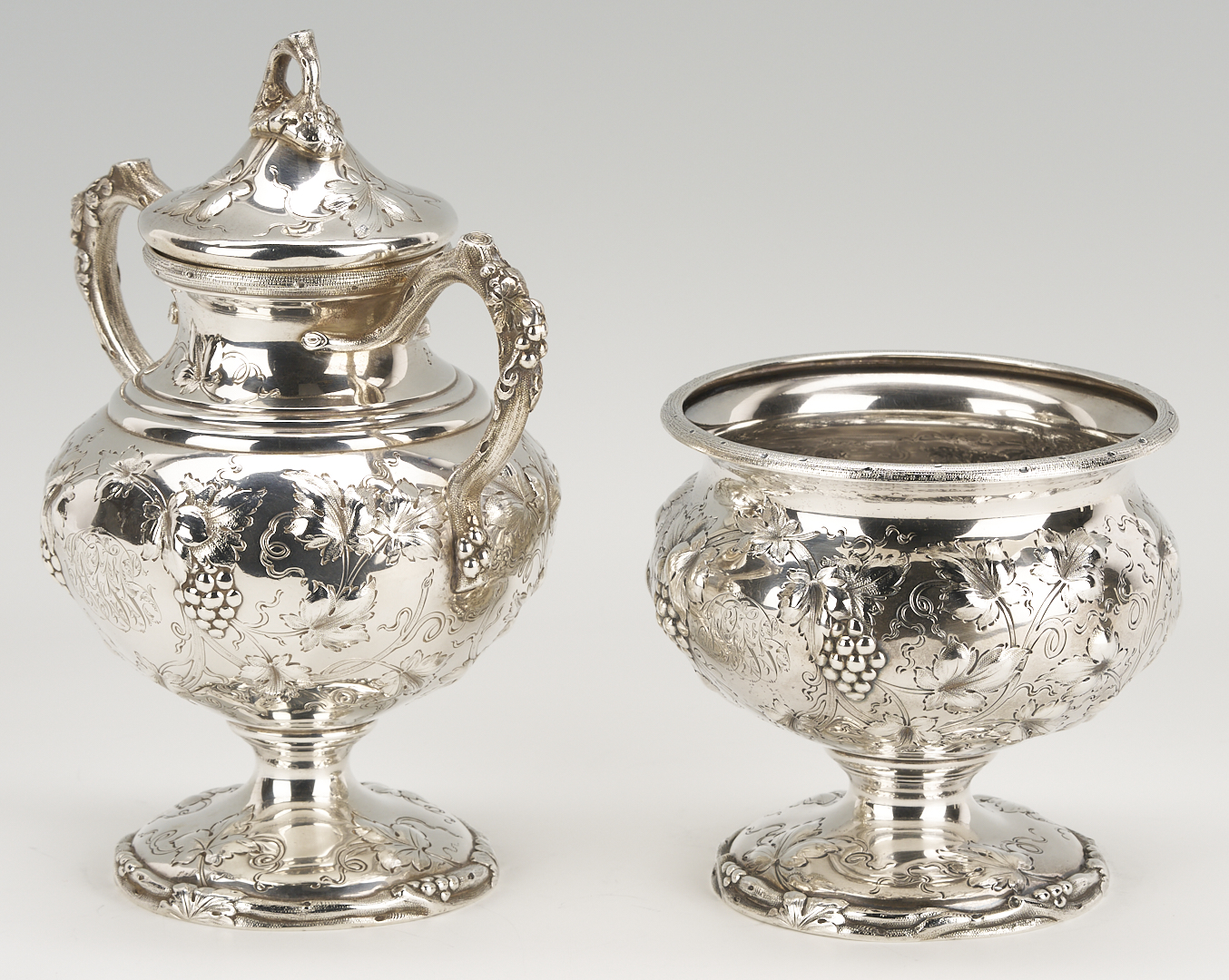 Lot 102: Schultz Repousse Sterling 4 pc. Tea Set, Sylvan Bros. retailed