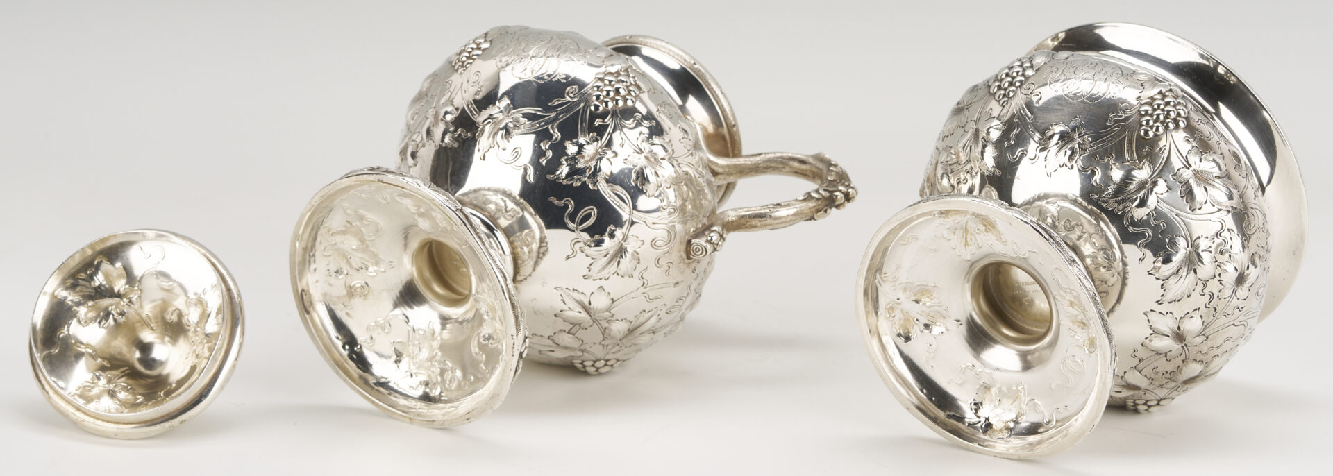 Lot 102: Schultz Repousse Sterling 4 pc. Tea Set, Sylvan Bros. retailed