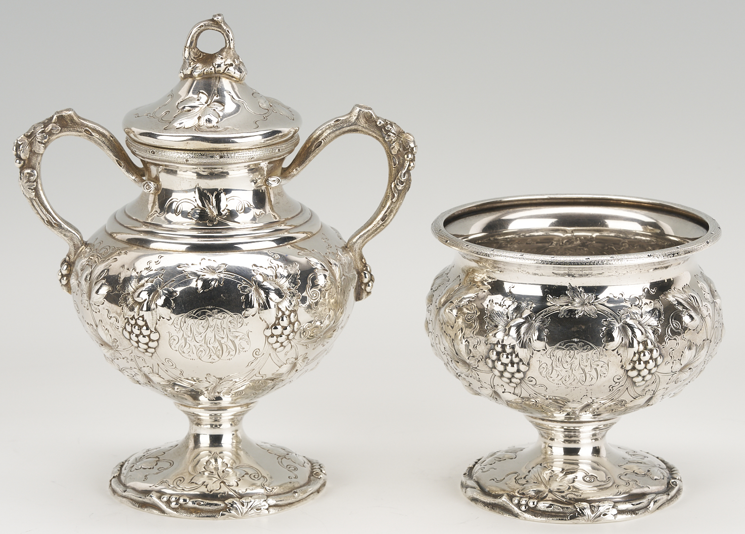 Lot 102: Schultz Repousse Sterling 4 pc. Tea Set, Sylvan Bros. retailed