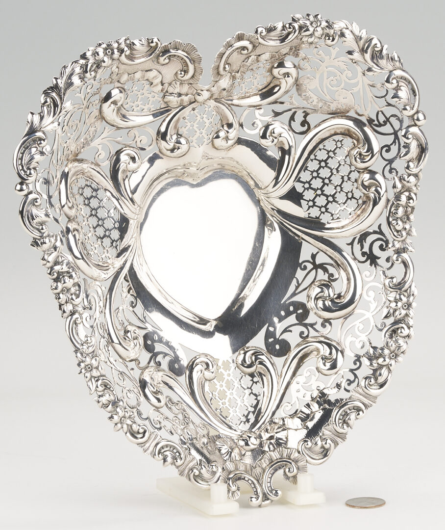 Lot 1030: Gorham Sterling Silver Heart Shaped Bowl