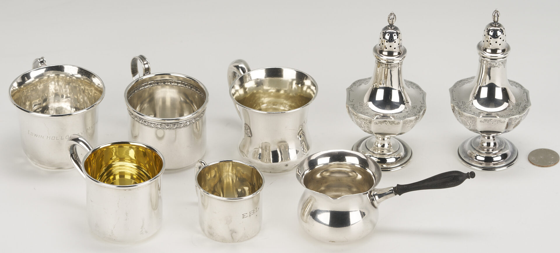 Lot 1031: 8 Sterling Silver Table Items