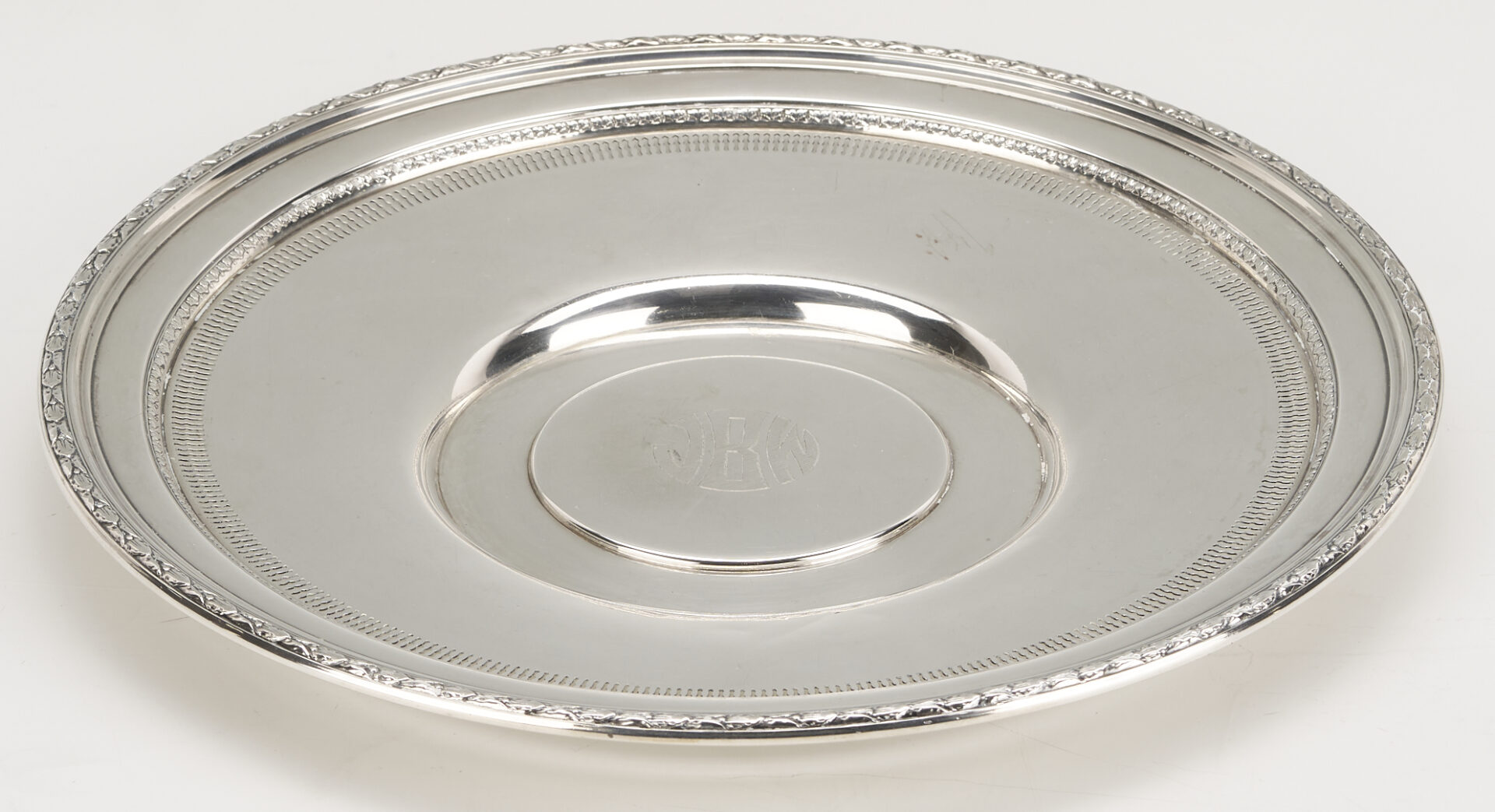 Lot 1032: 12 Sterling Silver Items: Plate, Spoons, Egg Cutter