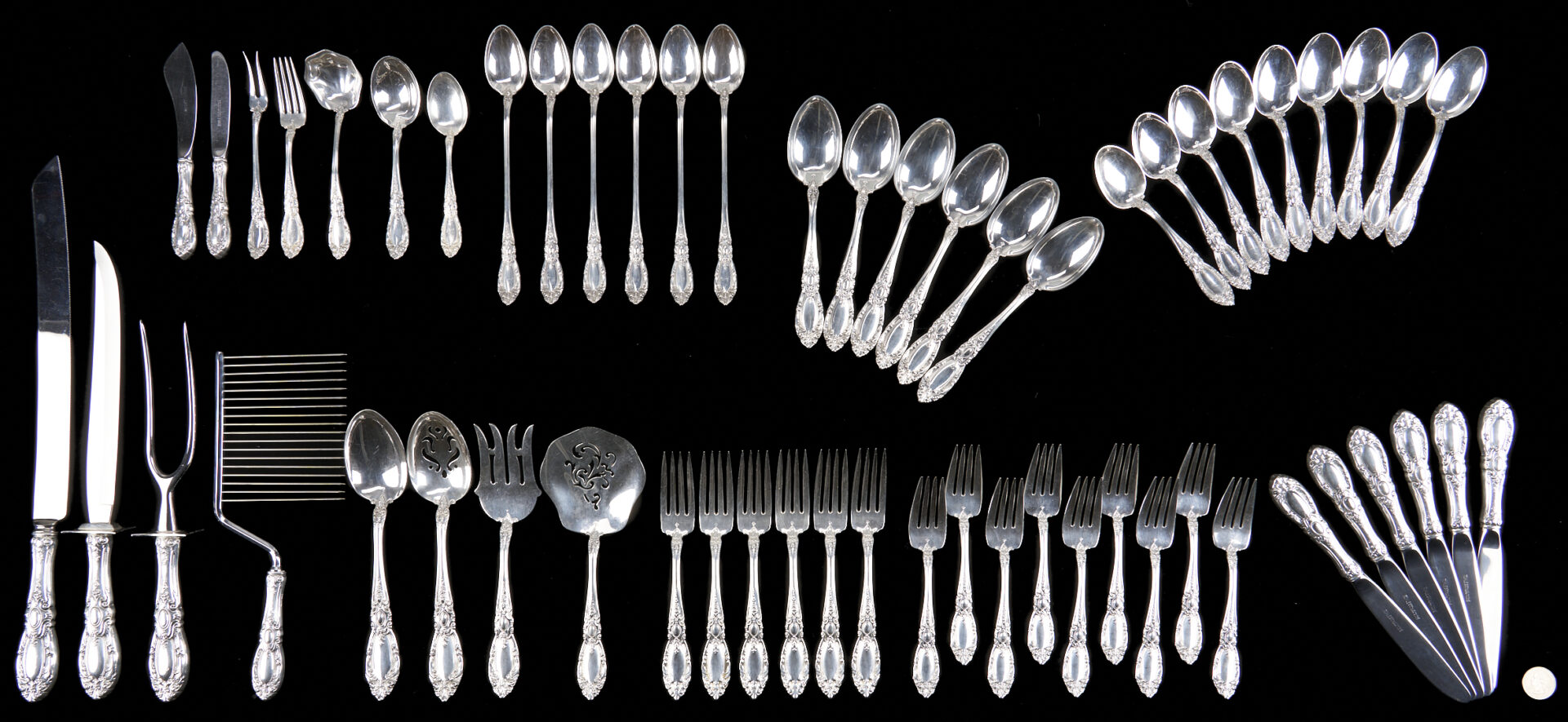Lot 103: 57 Pcs. Towle King Richard Sterling Flatware