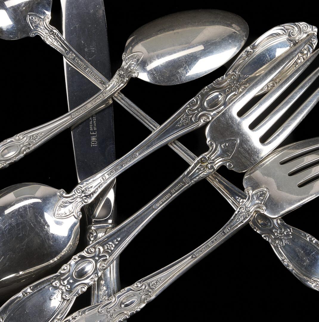 Lot 103: 57 Pcs. Towle King Richard Sterling Flatware