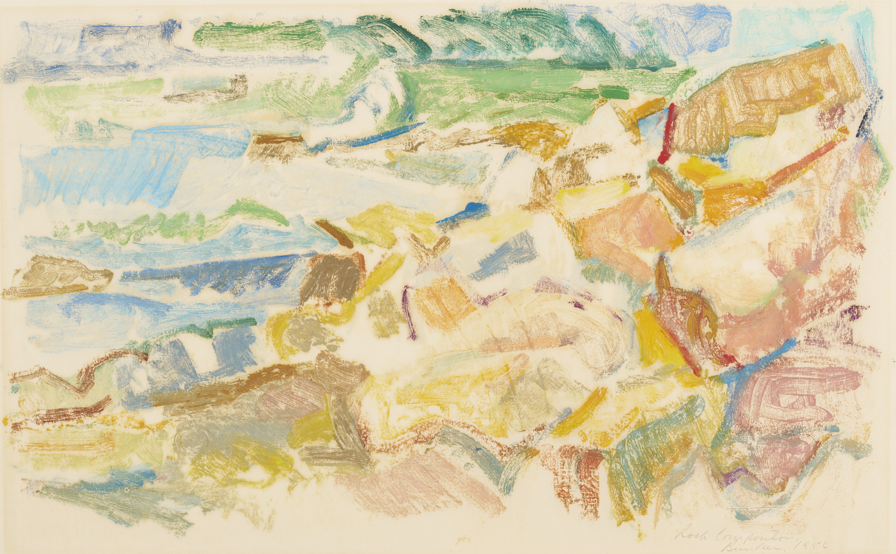Lot 1041: 7 George Bunker Works on Paper Incl. Painting, Print, Collage, & Drawings