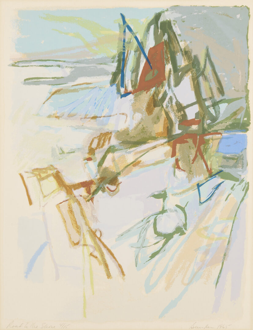 Lot 1041: 7 George Bunker Works on Paper Incl. Painting, Print, Collage, & Drawings