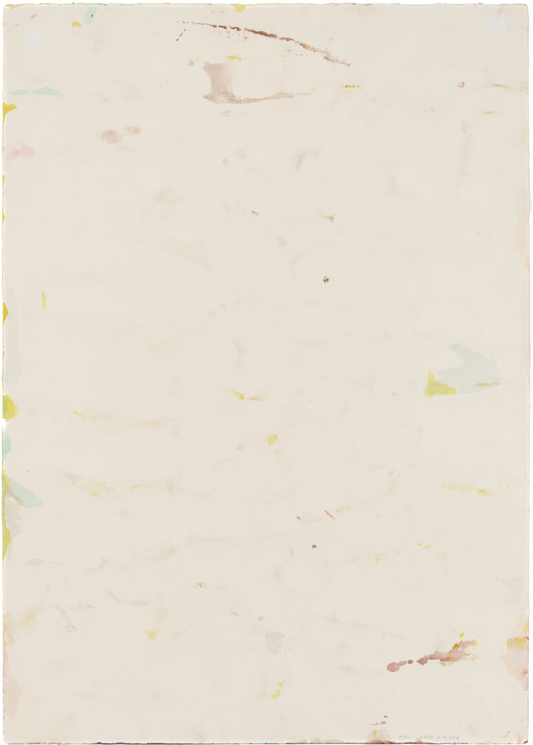 Lot 1043: Robert Warrens Modernist W/C Painting w/ Rabbit, Handprints in the Sky