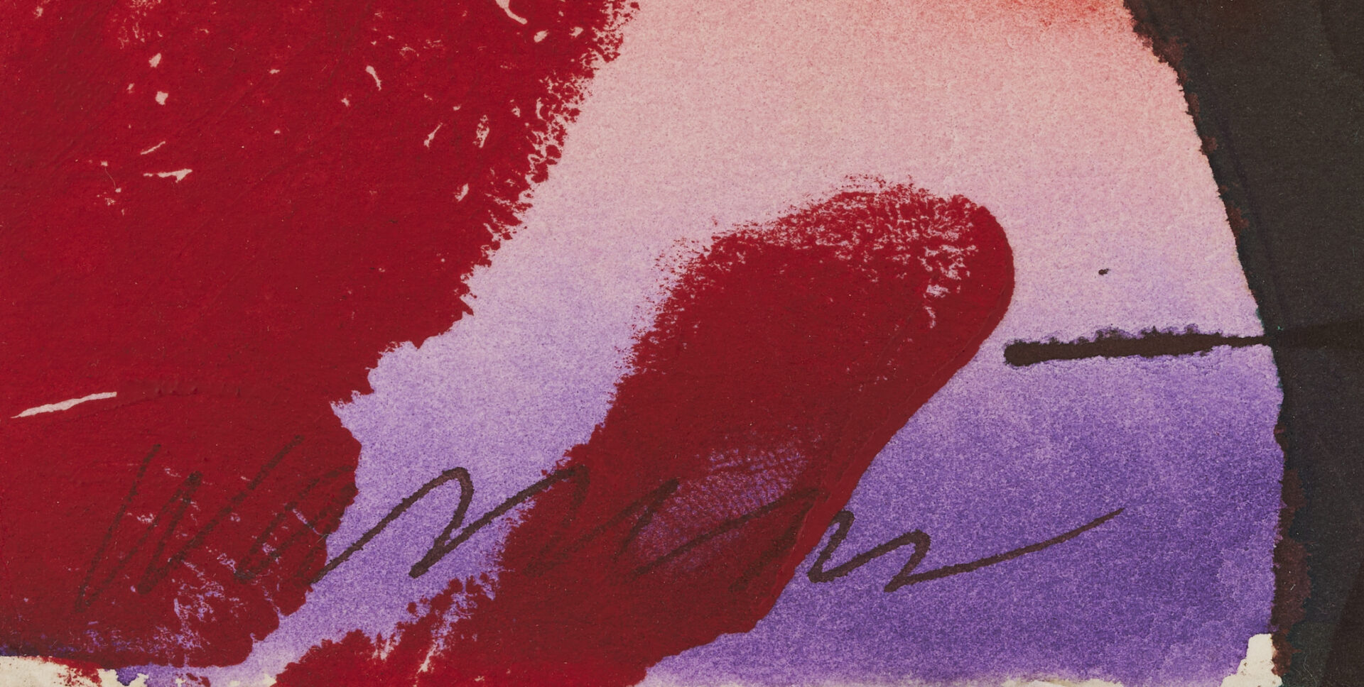 Lot 1043: Robert Warrens Modernist W/C Painting w/ Rabbit, Handprints in the Sky