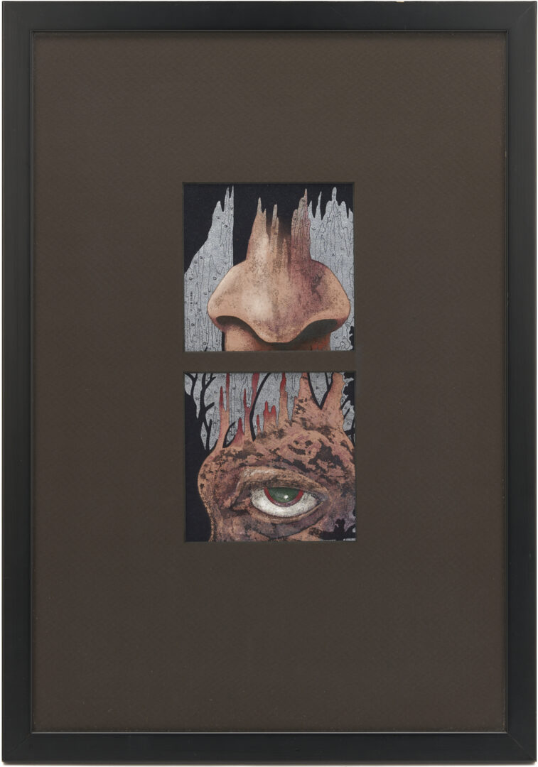 Lot 1044: Robert Reep Paint & Ink Vertical Dyptich, 1993