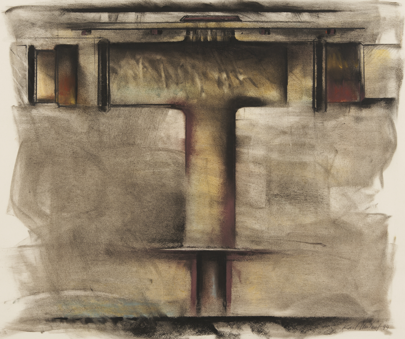 Lot 1045: Karl Umlauf Charcoal and Pastel on Paper, Crucible III