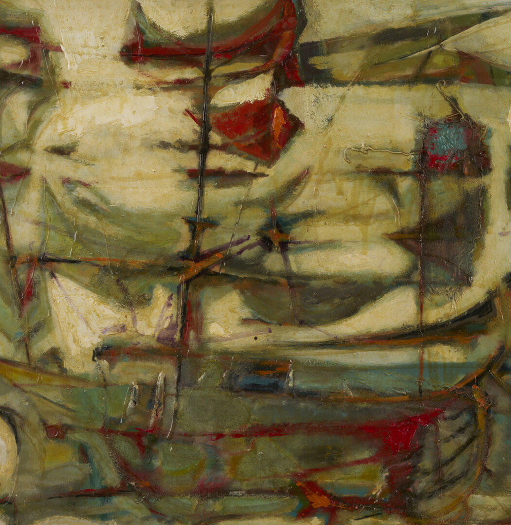Lot 1047: Charles Griffin Farr O/B Midcentury Nautical Painting, Hong Kong Junks