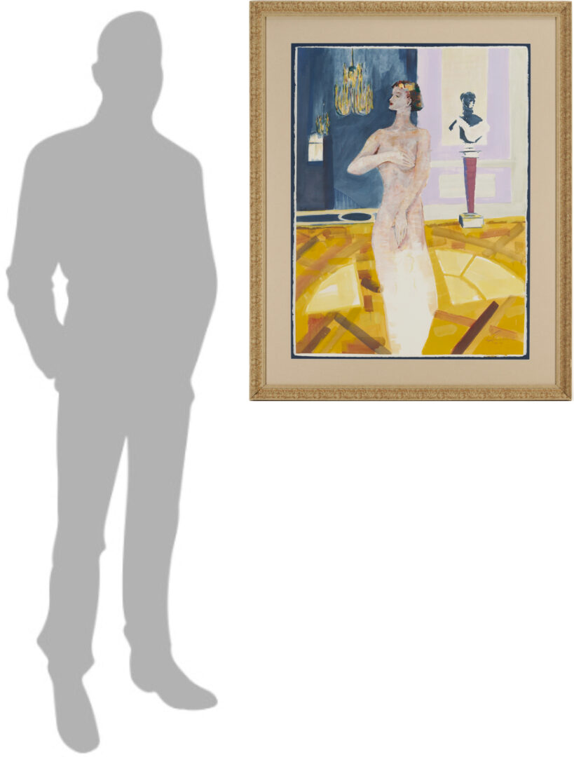 Lot 1049: Robert Sutherland Mixed Media, Nude in Versailles