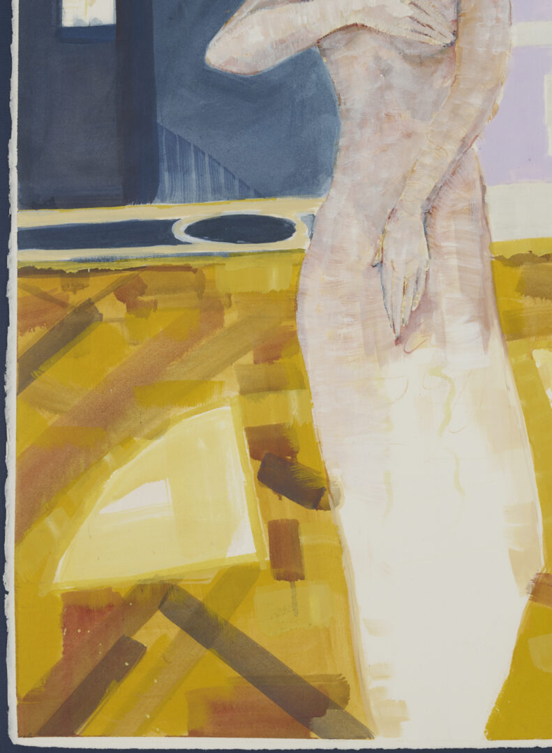 Lot 1049: Robert Sutherland Mixed Media, Nude in Versailles