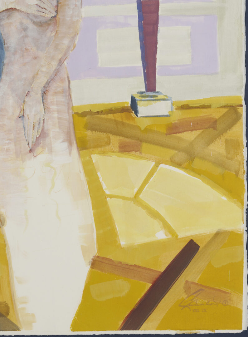 Lot 1049: Robert Sutherland Mixed Media, Nude in Versailles