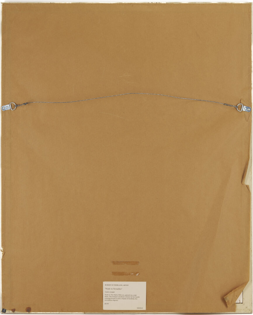 Lot 1049: Robert Sutherland Mixed Media, Nude in Versailles