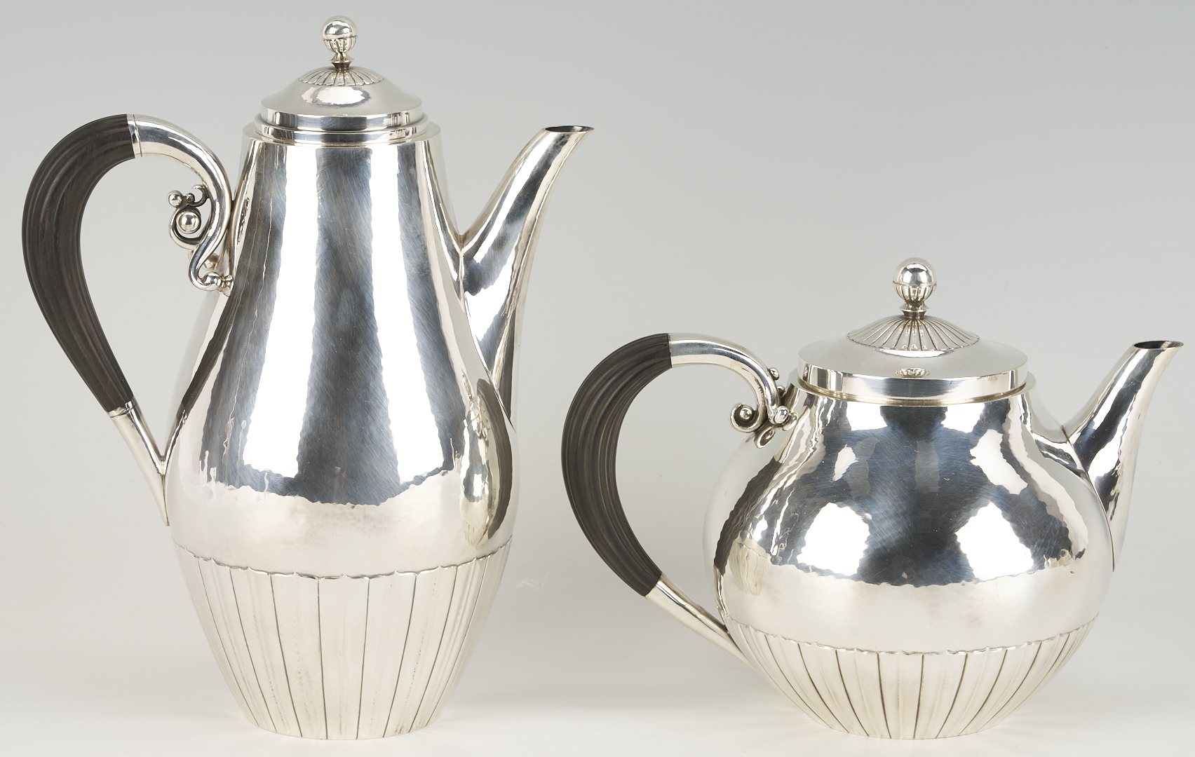 Lot 104: Georg Jensen Cosmos 4 Pc Tea Set, Johan Rohde Design