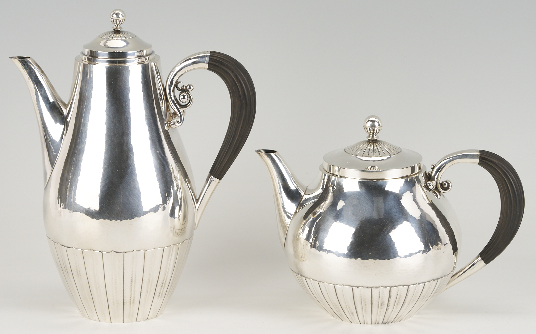 Lot 104: Georg Jensen Cosmos 4 Pc Tea Set, Johan Rohde Design
